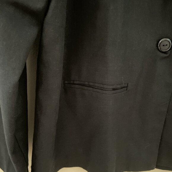Tudor Court Linen Blend Blazer Jacker Women's Small Black Unstructured Luxury - Picture 2 of 10